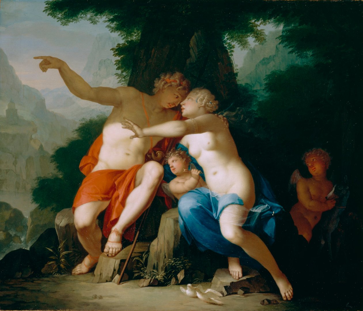 Venus och Adonis av Mattheus Terwesten