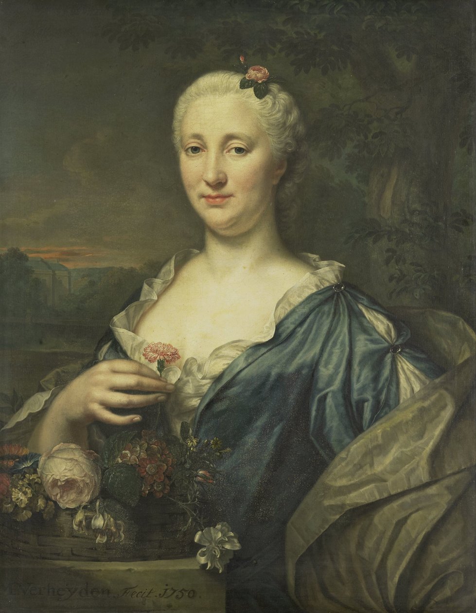 Porträtt av Agnes Margaretha Albinus, Hustru till Coenraad van Heemskerck av Mattheus Verheyden