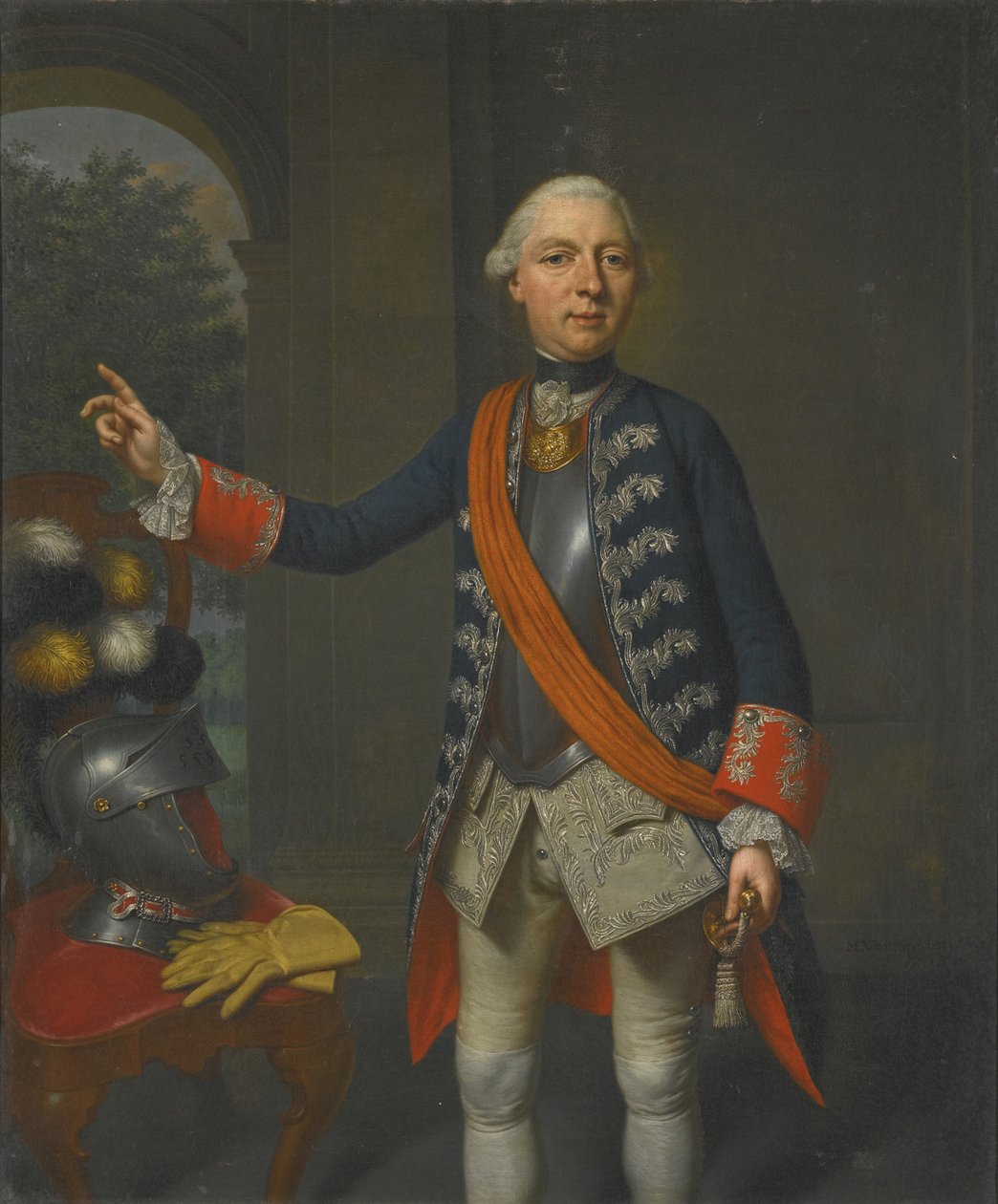 Porträtt av Friedrich Wilhelm Ernst, greve av Schaumburg-Lippe 1724-1777, 1763 av Mattheus Verheyden