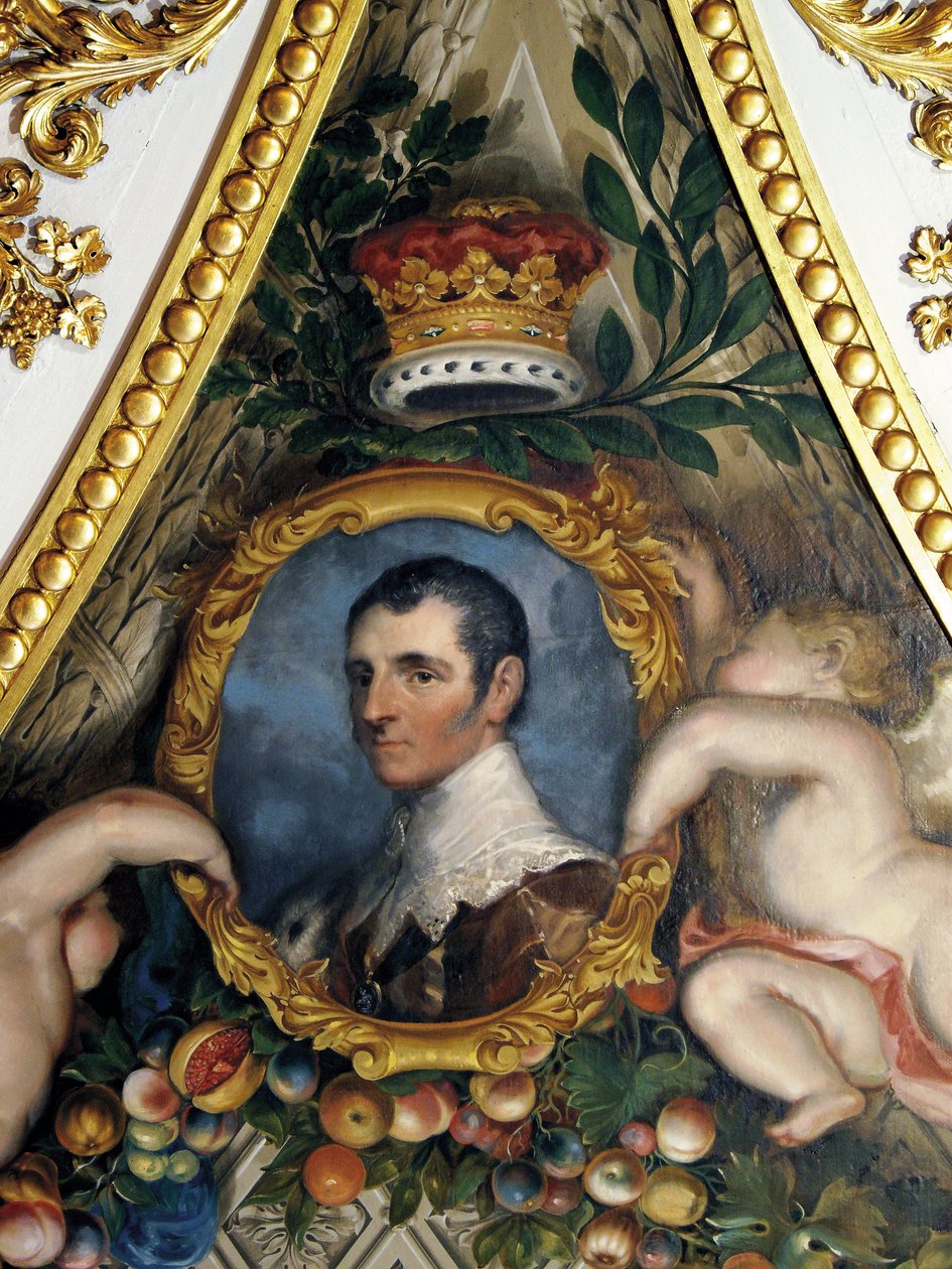 Porträtt av den 5:e hertigen av Rutland, taket i Elizabeth Saloon av Matthew Cotes Wyatt
