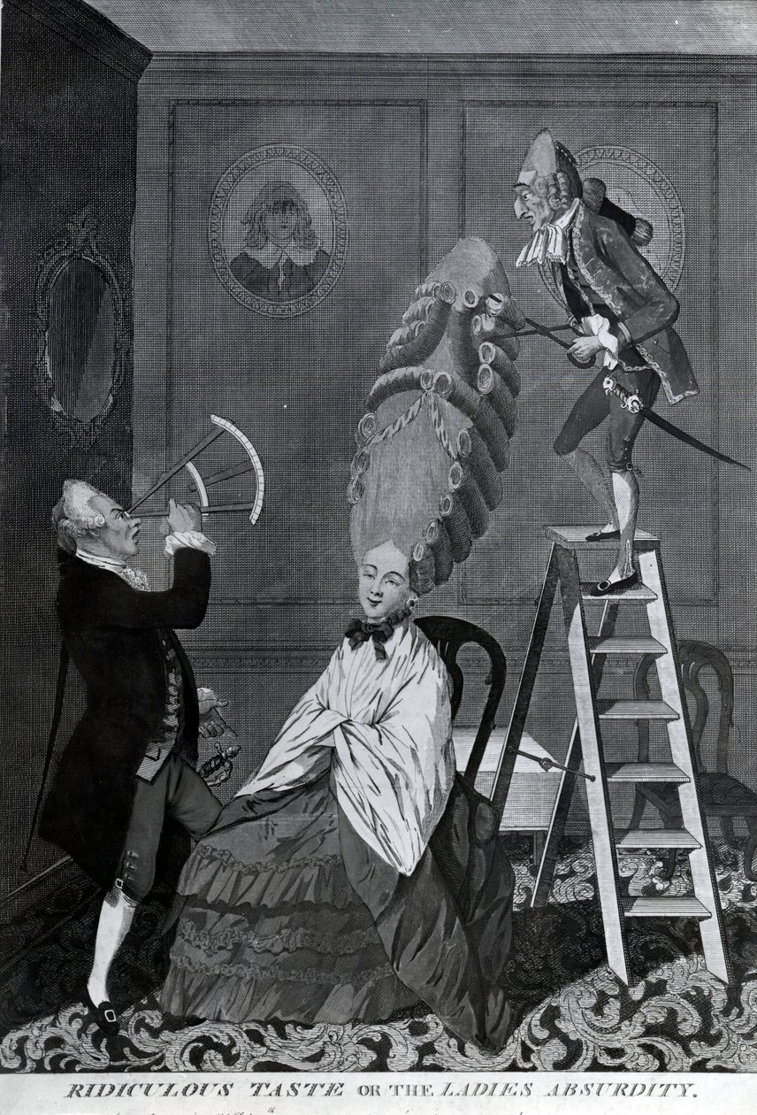 Ridiculous Taste, or The Ladies Absurdity, ca 1776 (mezzotint) av Matthew or Matthias Darly