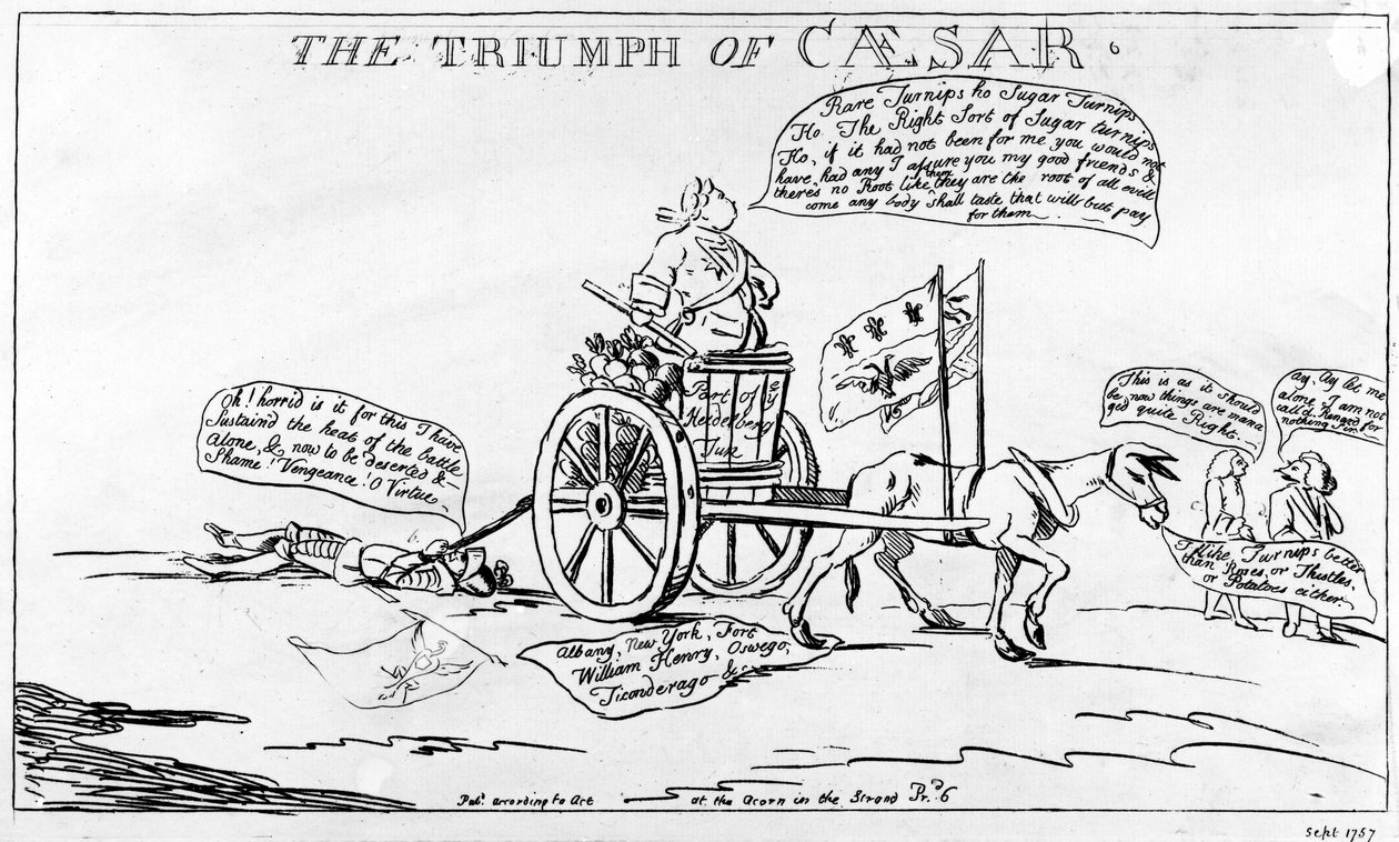 Caesars triumf, 1757 av Matthew or Matthias Darly