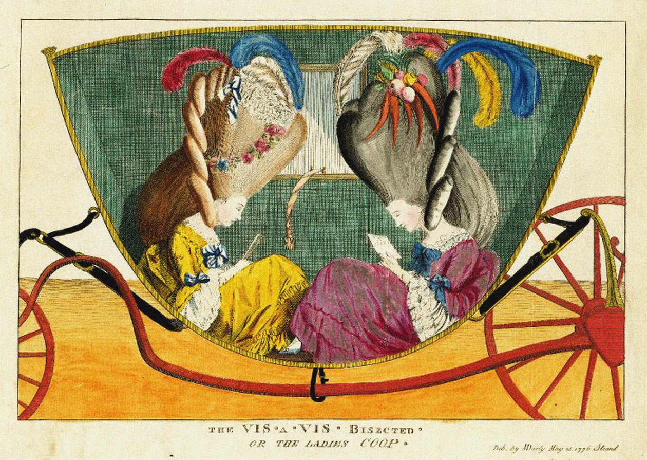 Den vis-a-vis delade, eller damernas coop, 1776. av Matthew Darly