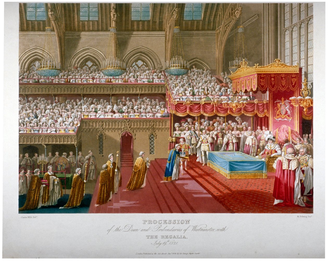 Kröning av kung George IV, Westminster Hall, London, 1821 1824. av Matthew Dubourg