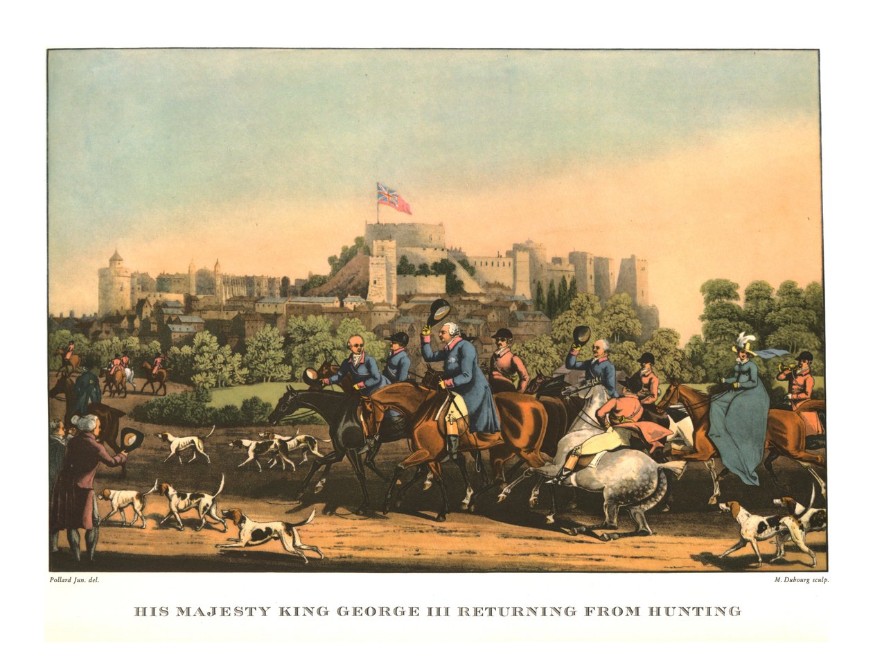 Hans Majestät Kung George III återvänder från jakt, tidigt-mitten av 1800-talet, c1955. av Matthew Dubourg