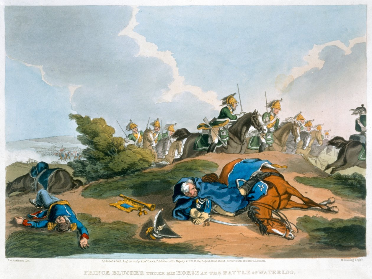 "Prins Blucher under sin häst i slaget vid Waterloo", 1815 av Matthew Dubourg