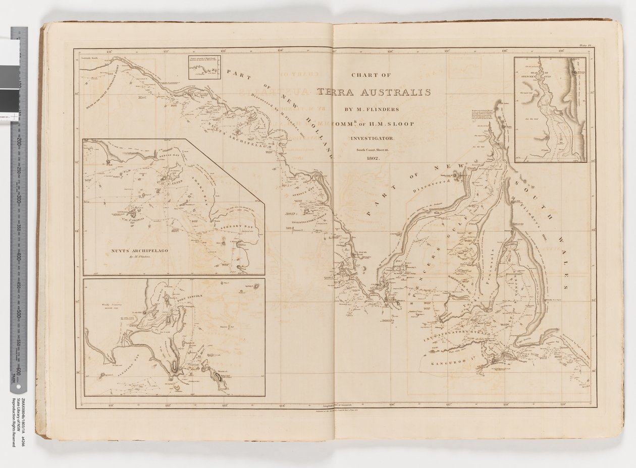 Sjökort över Terra Australis, sydkusten, blad III av Matthew Flinders