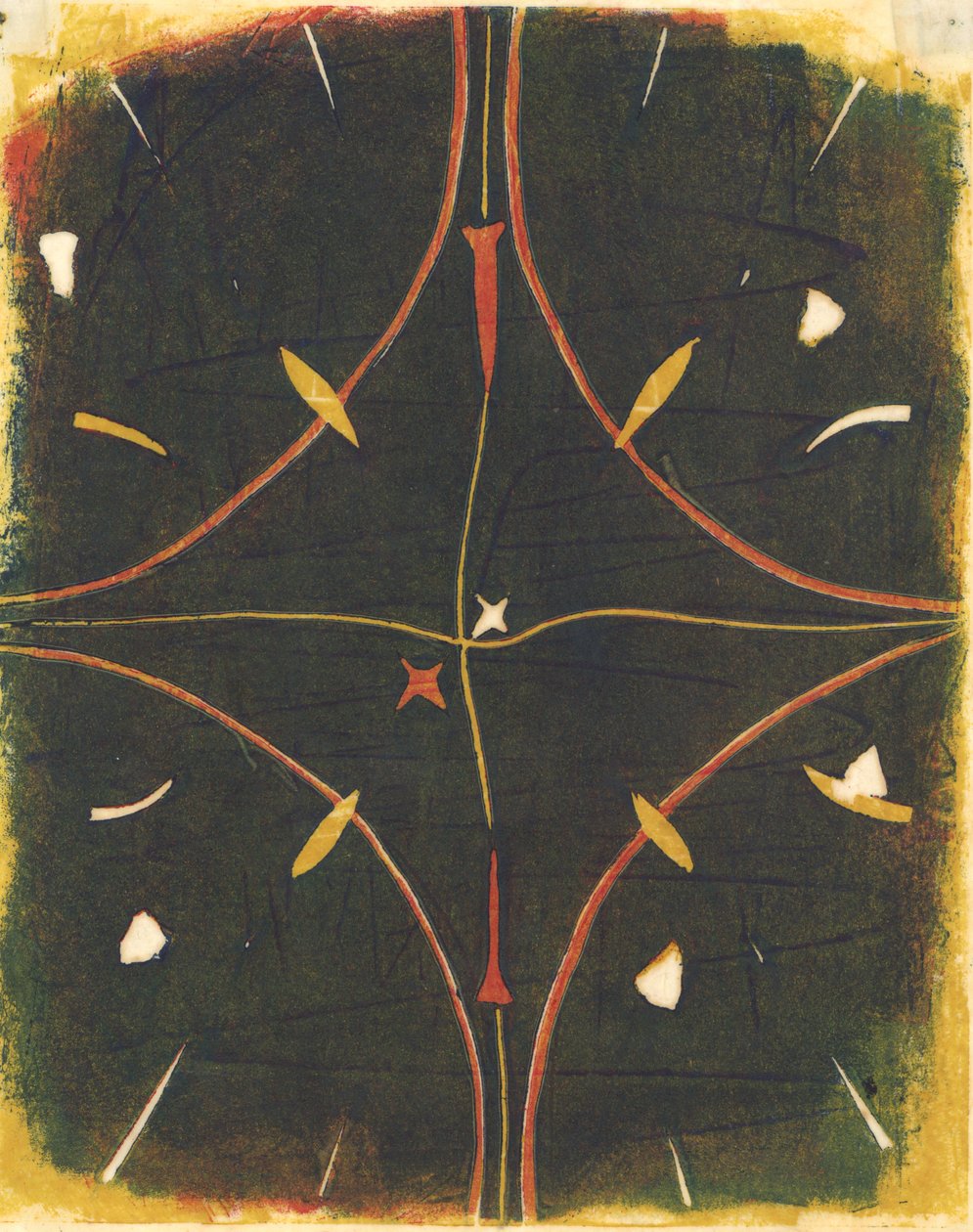 Mandala Débordé, 2012 (linoleumsnitt) av Matthew Hilton