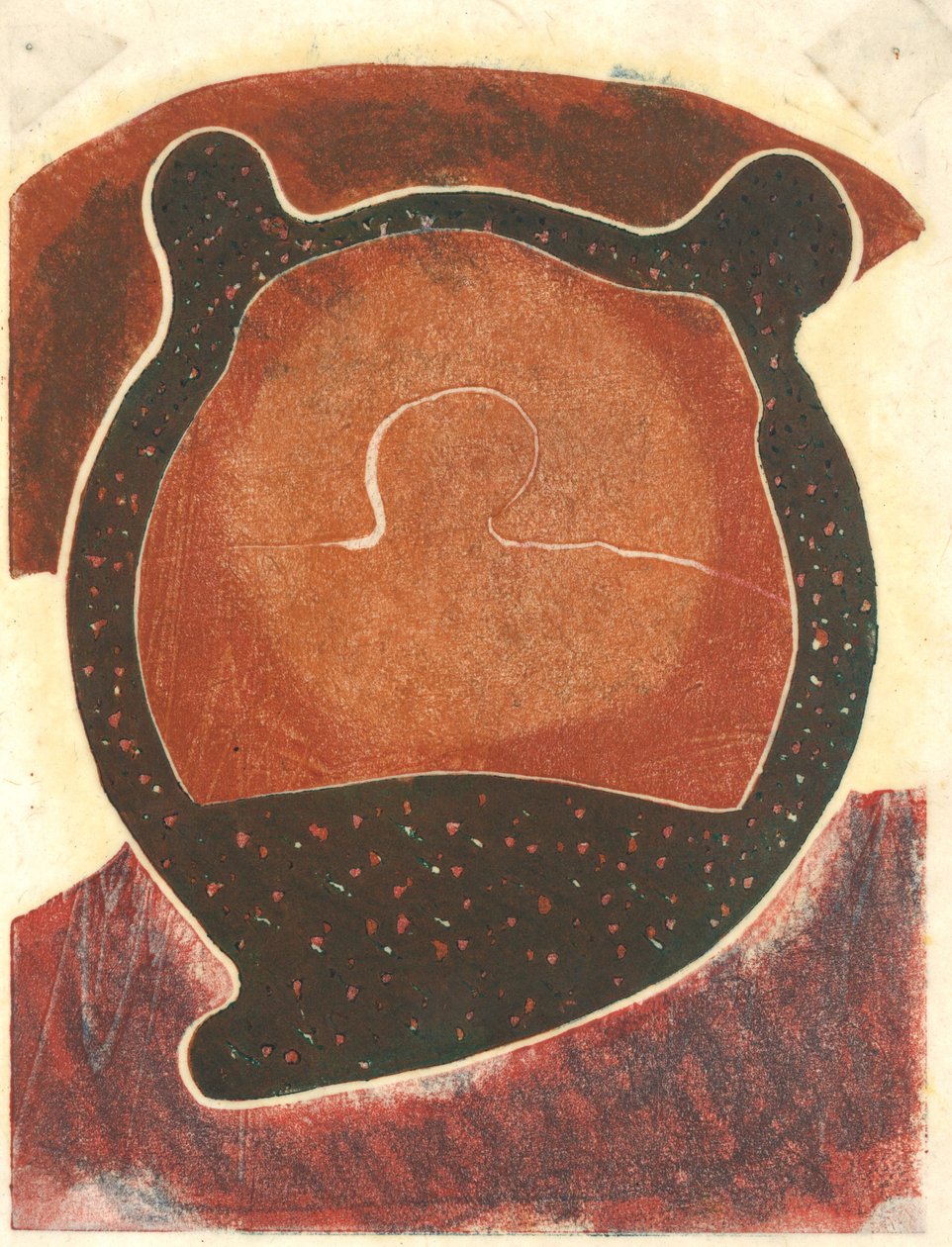 Objekt, 2013 (linoleumsnitt) av Matthew Hilton