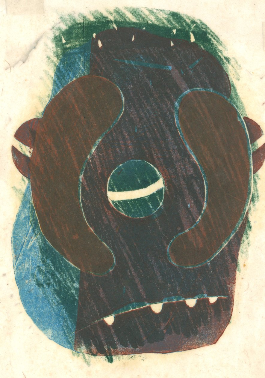 Ringblommor, 2013 (linoleumsnitt) av Matthew Hilton