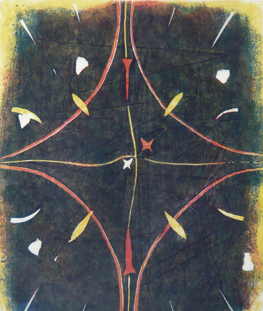 mandala tok, 2012 (linoleumtryck) av Matthew Hilton