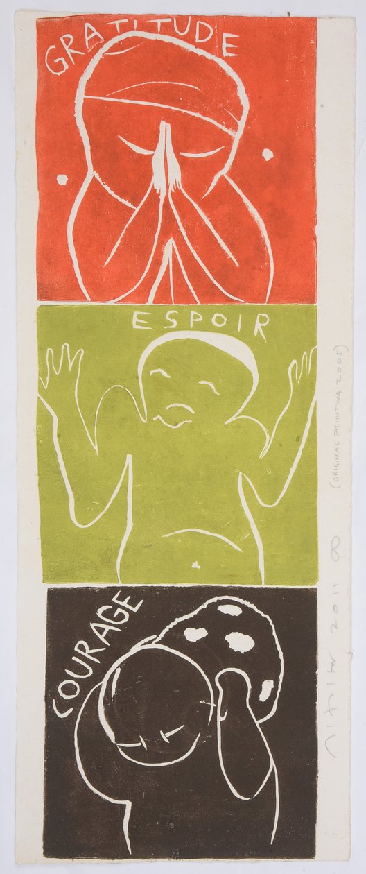 motto ett, 2006 (linoleumsnitt) av Matthew Hilton