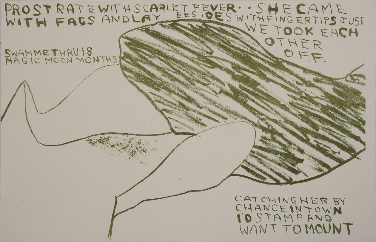 hon kom med bögar, 2009 (litografi) av Matthew Hilton