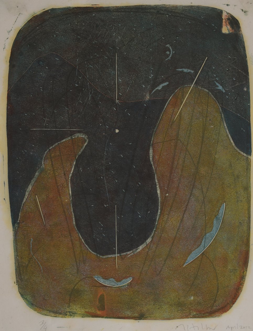 tabla tre, 2020 (linoleumsnitt) av Matthew Hilton