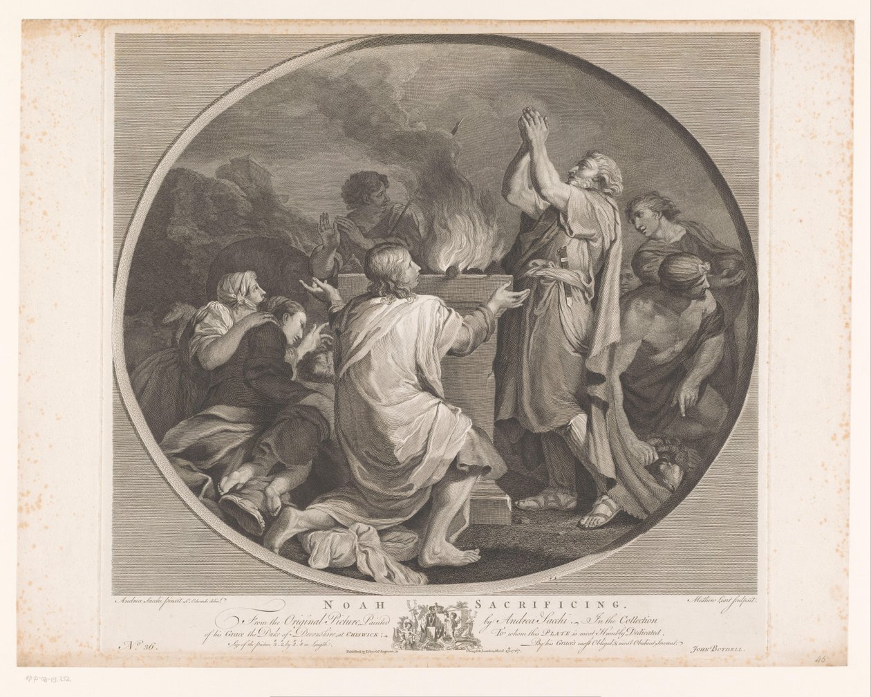 Noas offer Noah Sacrificing (titel på objekt) Huvudmålningar i England (serietitel) The Most Capital Paintings in England (serietitel) av Matthew Liart