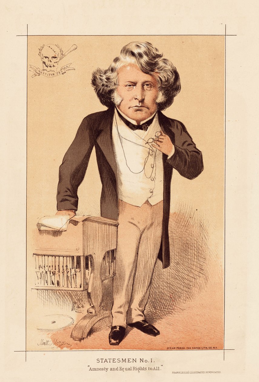 Statsman nr 1, Amnesti och allas lika rättigheter, pub. 1871 (lito i färg) av Matthew