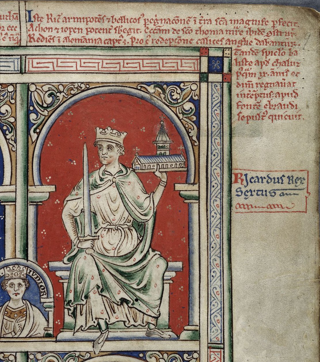 Richard I Lejonhjärta från Historia Anglorum, Chronica majora av Matthew Paris