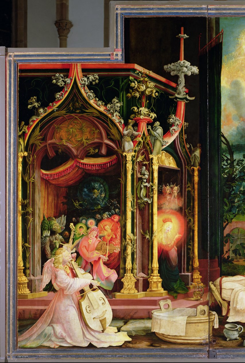 Änglarnas konsert från Isenheims altartavla, ca 1512-16 av Matthias Grünewald