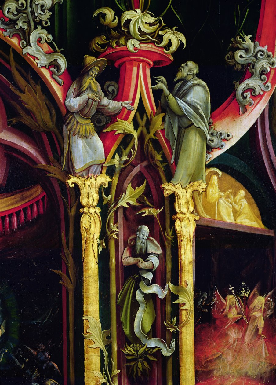 Detalj från Isenheim altartavla, yttre flygeln, konsert av änglar, ca 1512-16, av Matthias Grünewald