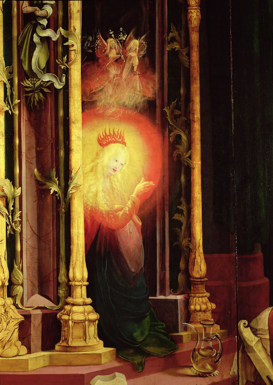 The Virgin Illuminated, detalj från änglarnas konsert från Isenheims altartavla, ca 1512-16 av Matthias Grünewald