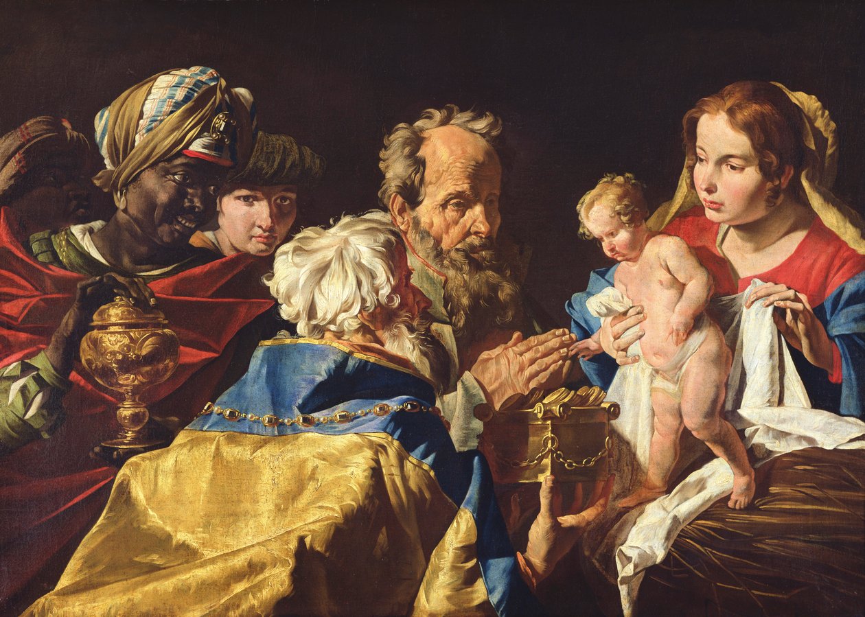 Tillbedjan av Magi av Matthias Stomer