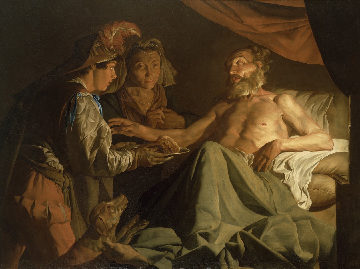 Issac Blessing Jacob, ca 1600-50 av Matthias Stomer