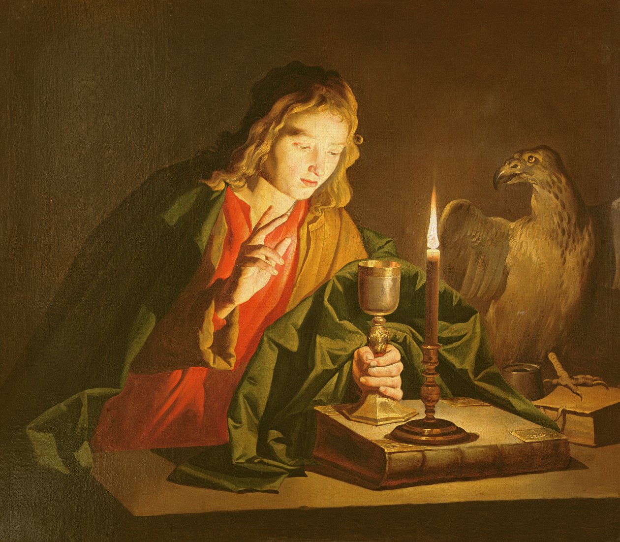Johannes evangelisten, ca 1633-39 av Matthias Stomer