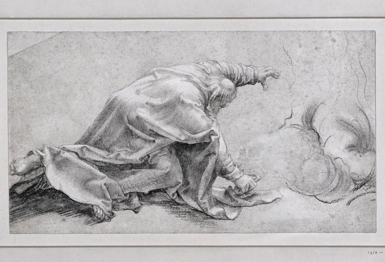 S:t Petrus, aposteln med förvandlingen, vy från sidan ... av Matthias (after) Gruenewald