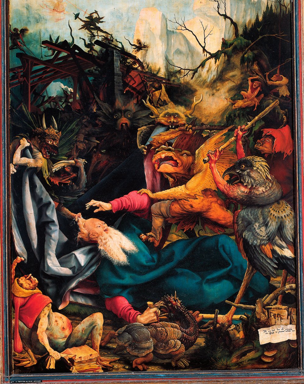 Detalj av S:t Antonius den stores frestelse, Altartavlan i Issenheim, ca 1512-16 (olja på pannå) av Matthias (c.1480 1528) Grunewald