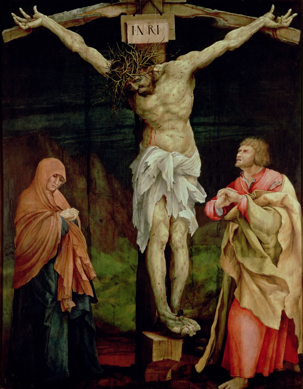 The Crucifixion, c.1525 (olja på panel) av Matthias (c.1480 1528) Grunewald