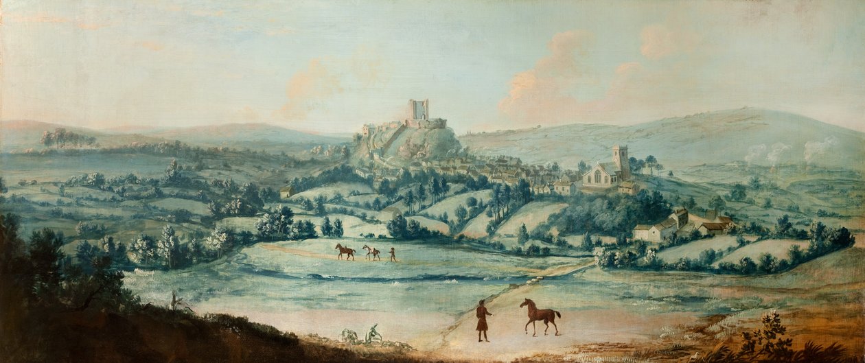 Distant View of Clitheroe, c.1730 (olja på dukskiva) av Matthias Read