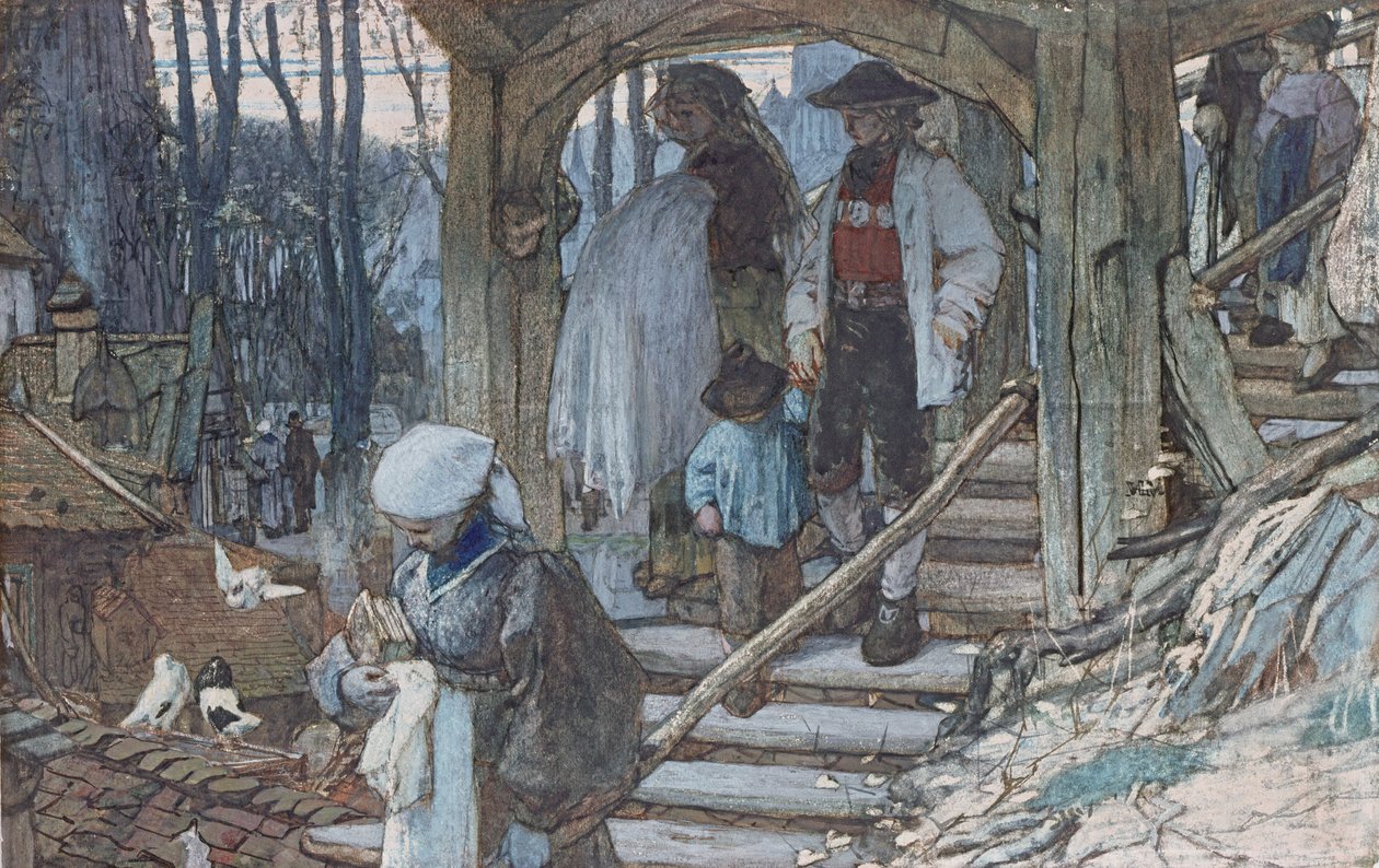 Dopporten i Lausanne, ca 1861 (toalett och gouache) av Matthijs Maris