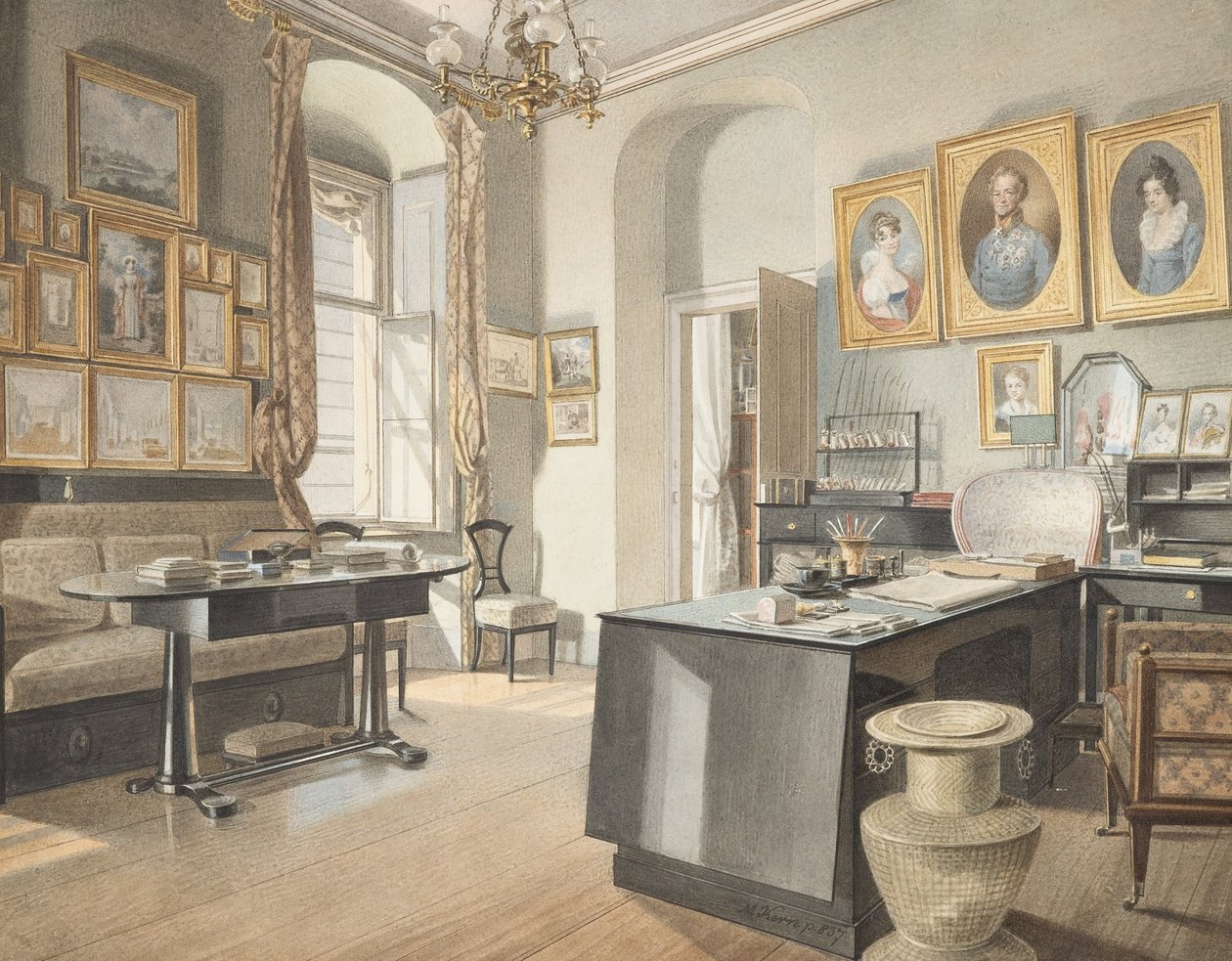 A Study Interior at St. Polten av Matthäus Kern