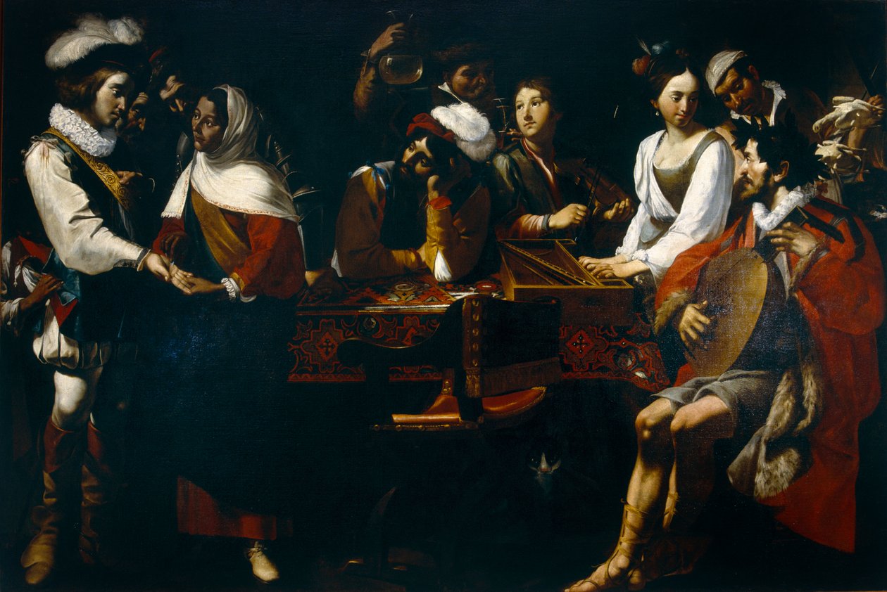 Tasso vid Ferraras hov (eller Allegory of the Five Senses), ca 1630-90 av Mattia Preti