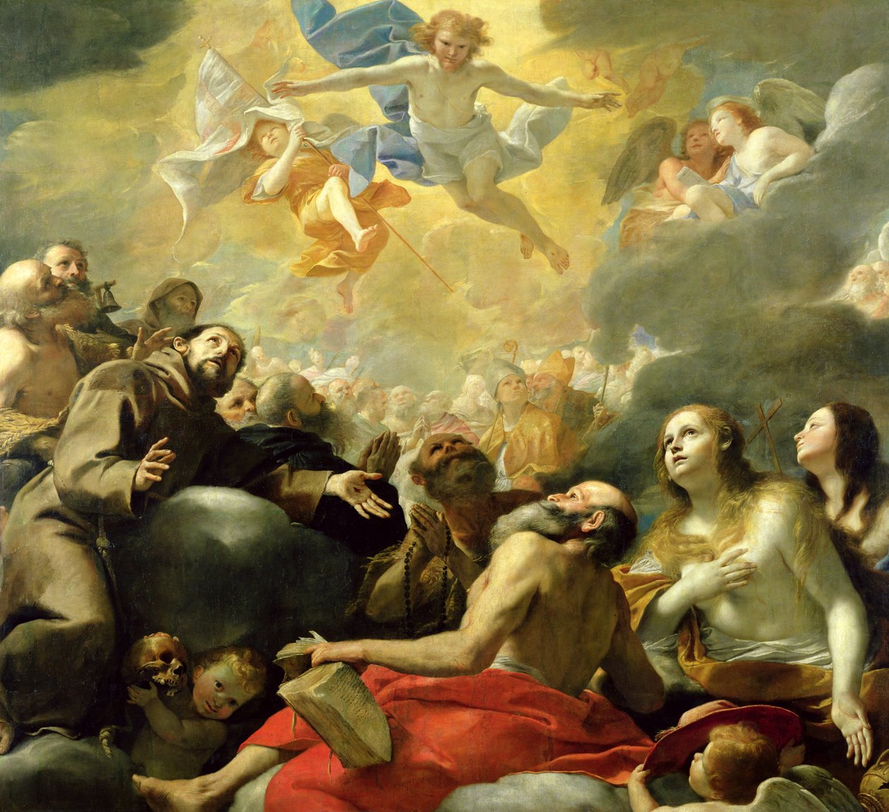 Kristus i ära med de heliga, ca 1660 av Mattia Preti