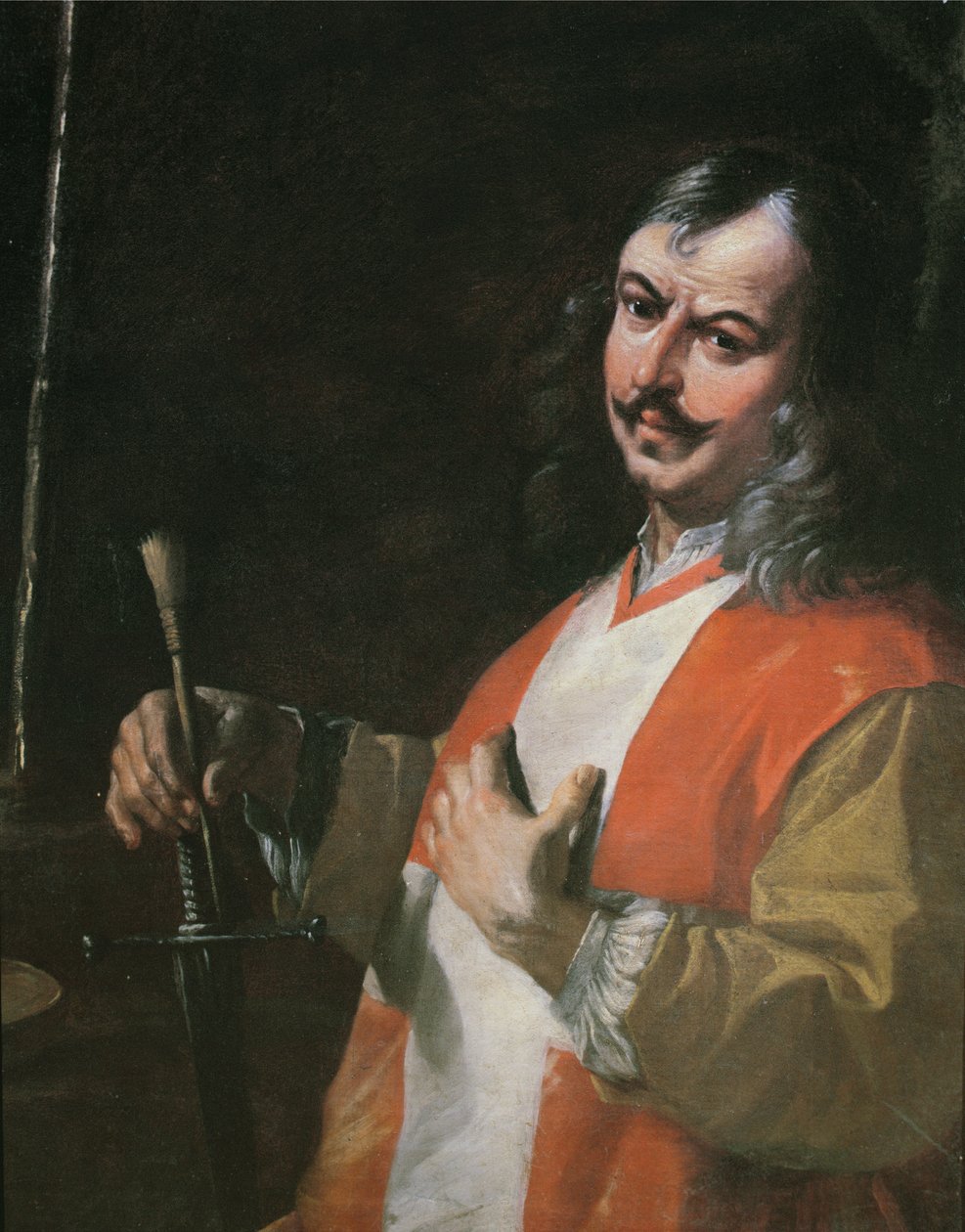 Självporträtt, från "Johannes Döparen som predikar av Mattia Preti