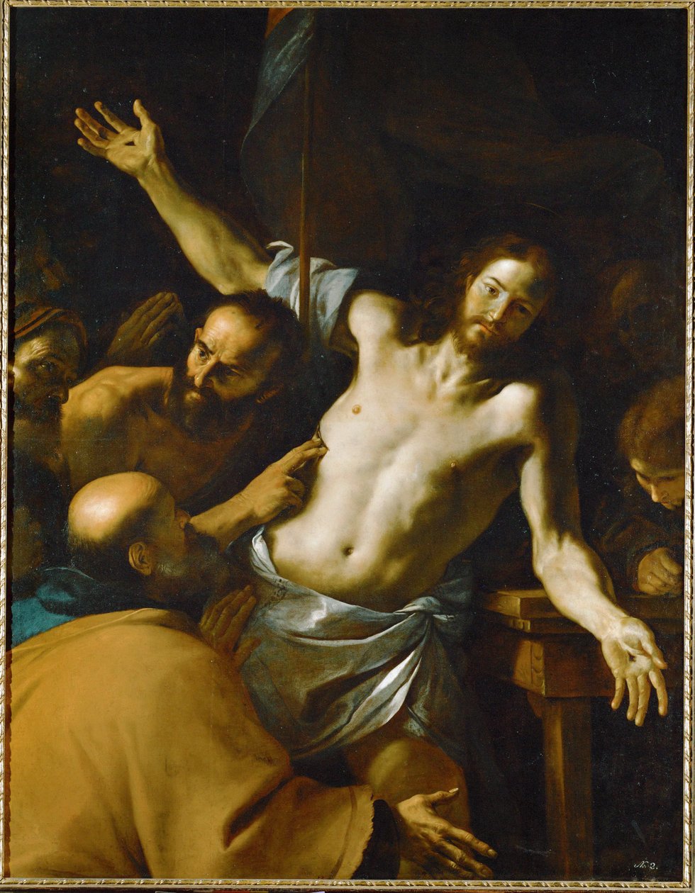 Doubting Thomas (olja på duk) av Mattia (1613-99) Preti