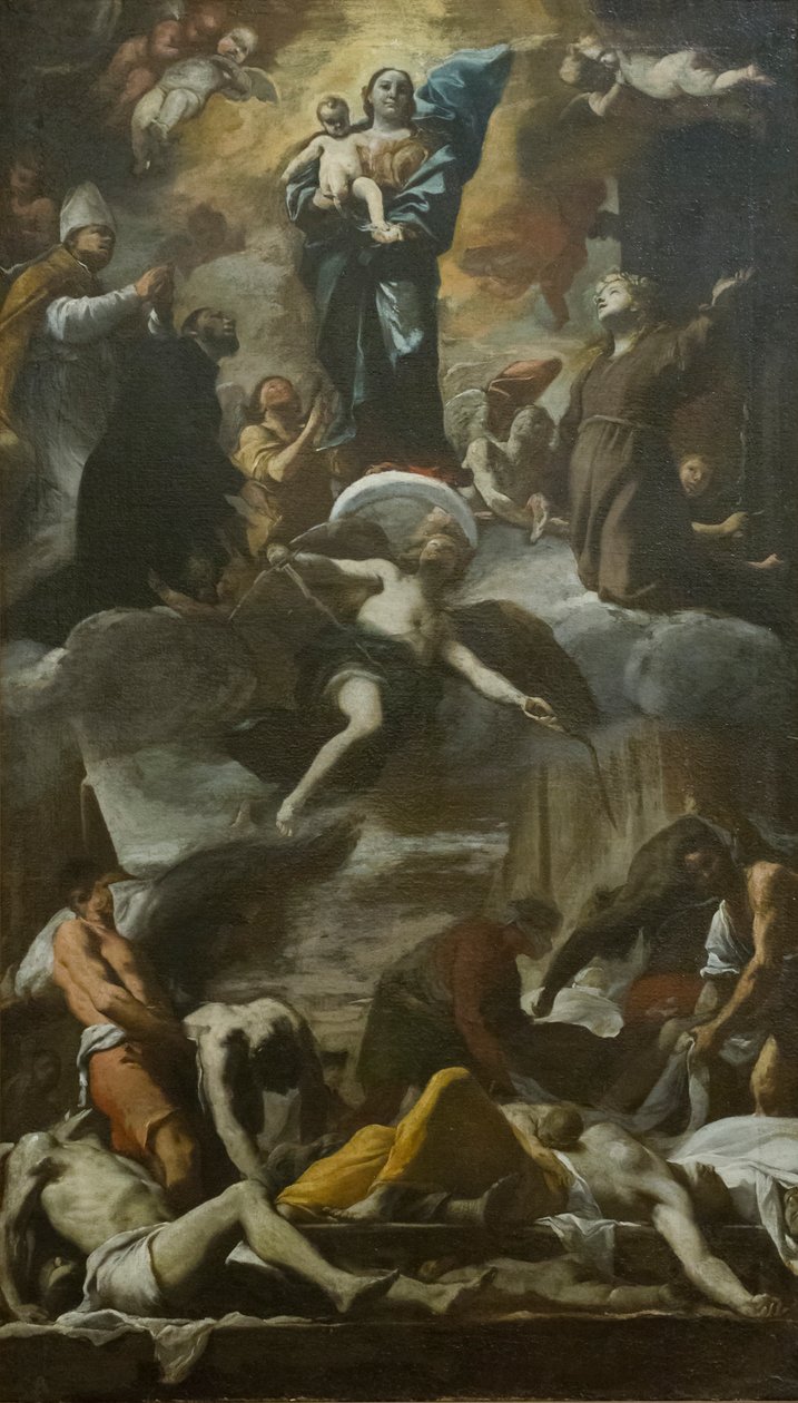 Skiss av votivfresken för pesten 1656 av Mattia (1613 99) Preti