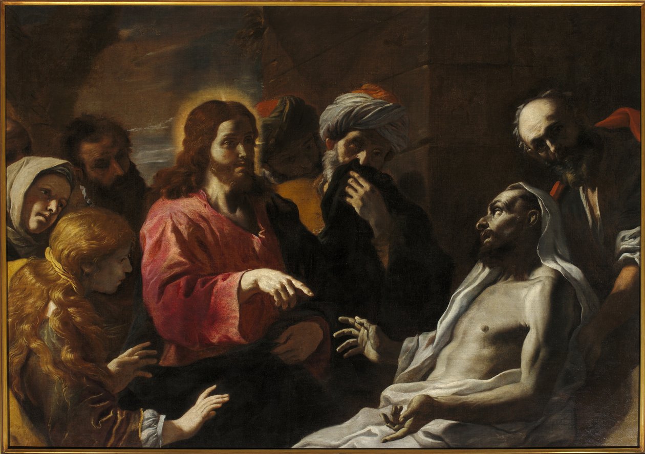 Lazarus uppståndelse, andra hälften av 1600-talet (olja på duk) av Mattia (1613 99) Preti