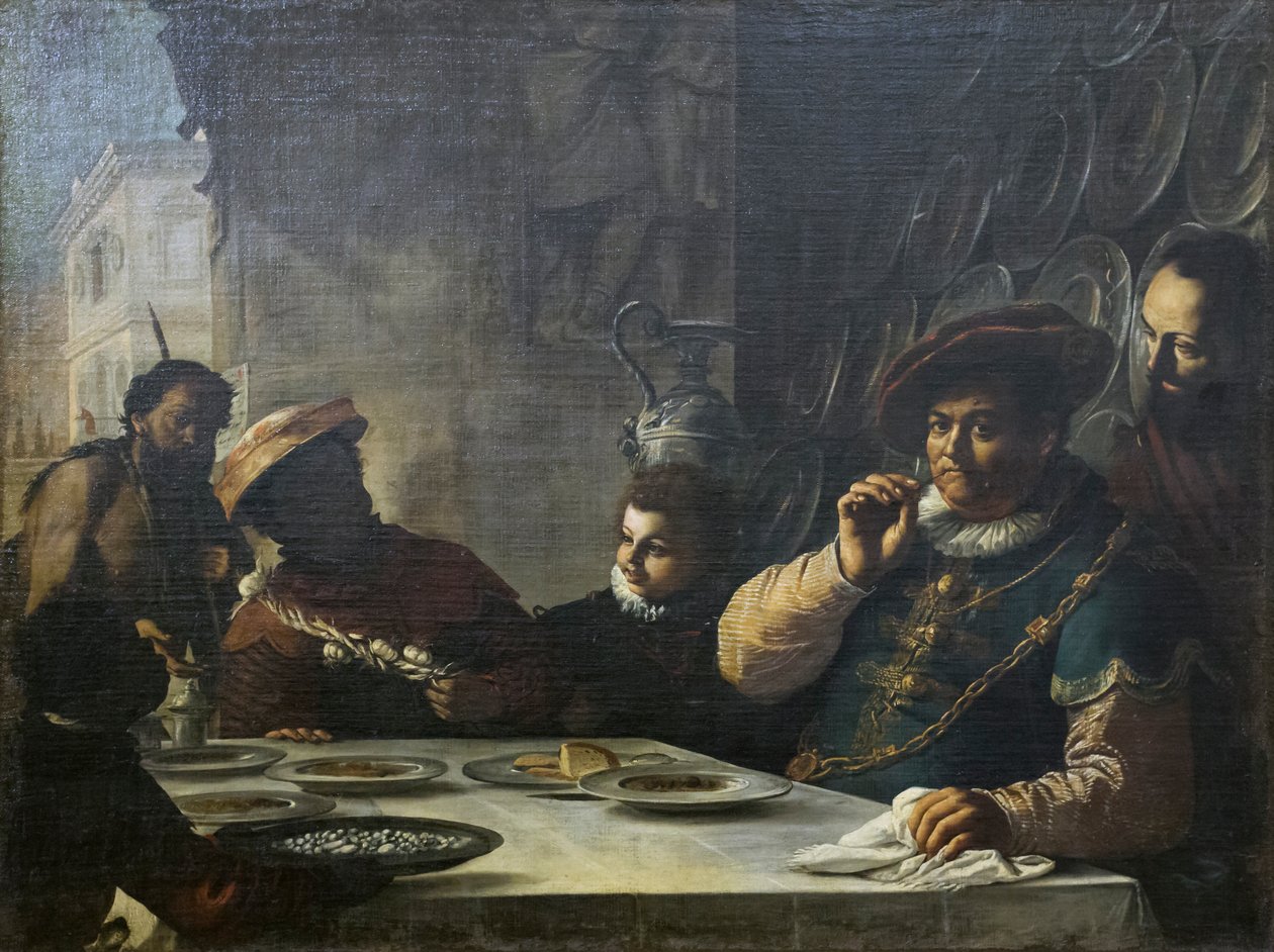 Den rike mannens fest av Mattia (1613 99) Preti