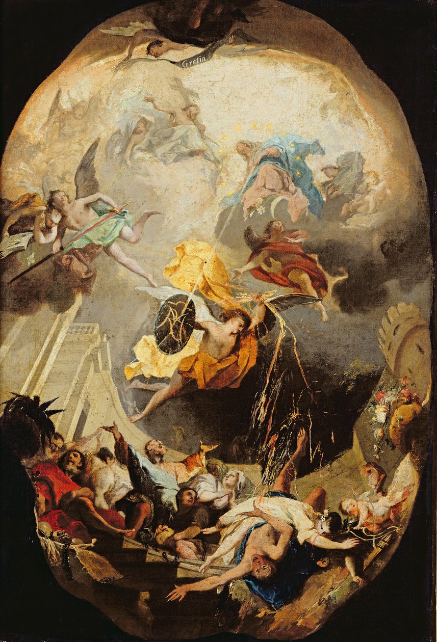 The Dominican Order Overcoming Heresy, 1750 swed av Mattia Bortoloni