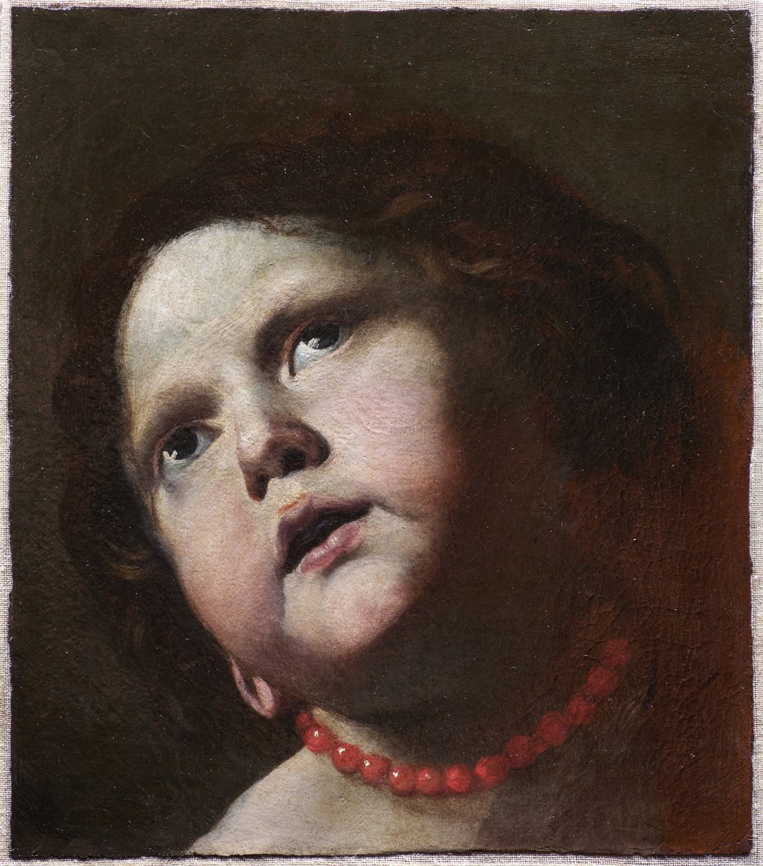 Huvud av en flicka med ett korallhalsband, ca. 1645. av Mattia Preti