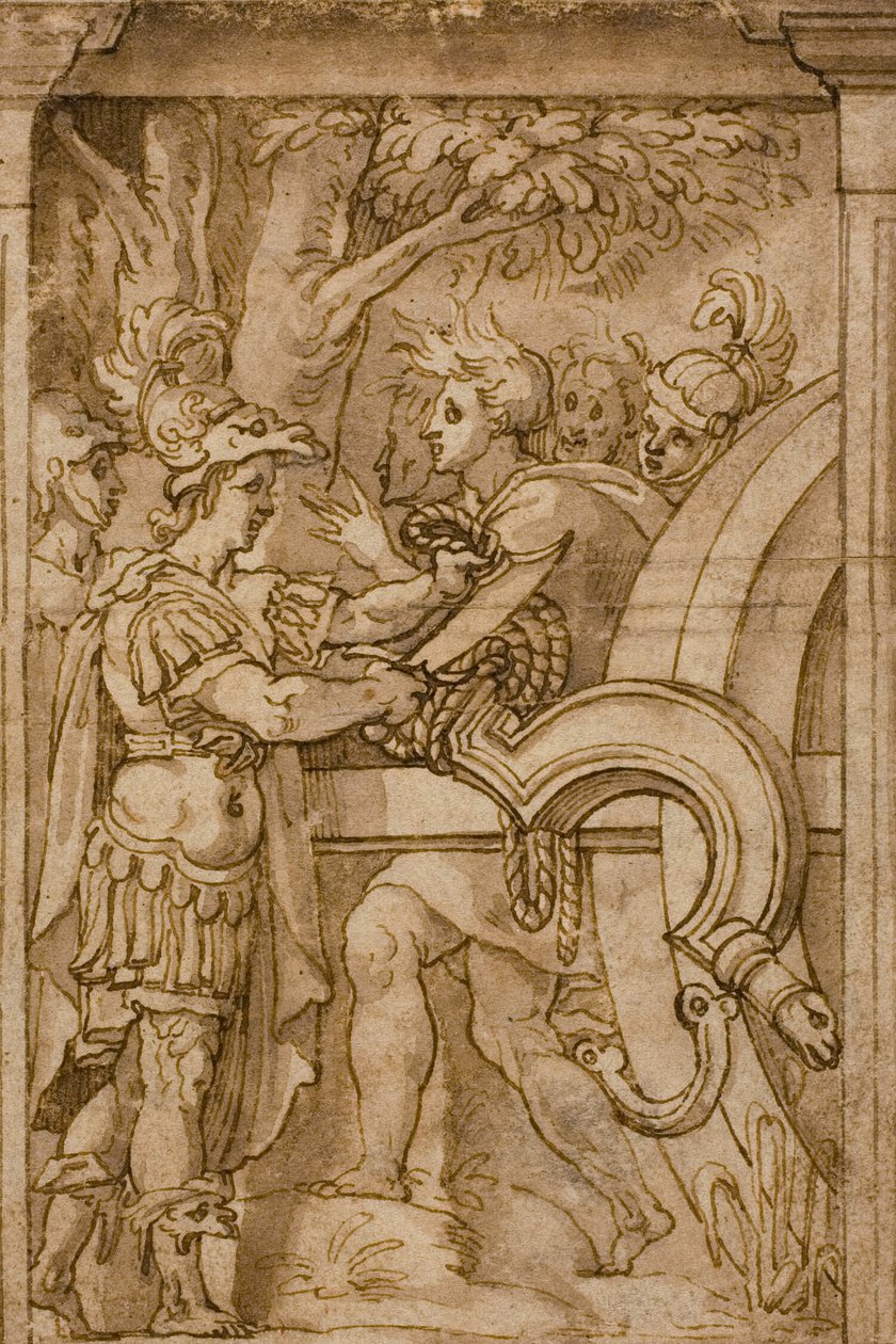 Alexander hugger av den gordiska knuten av Maturino da Firenze