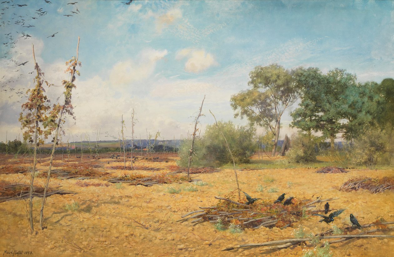 När humlen är inhyst och trädgårdarna nakna, 1888 av Maud Naftel