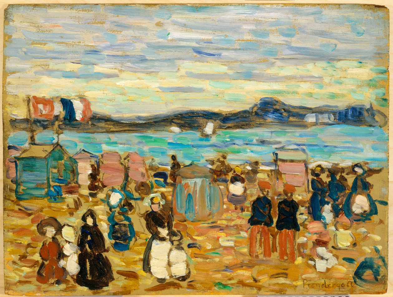 Badtält, St. Malo, 1907 av Maurice Brazil Prendergast