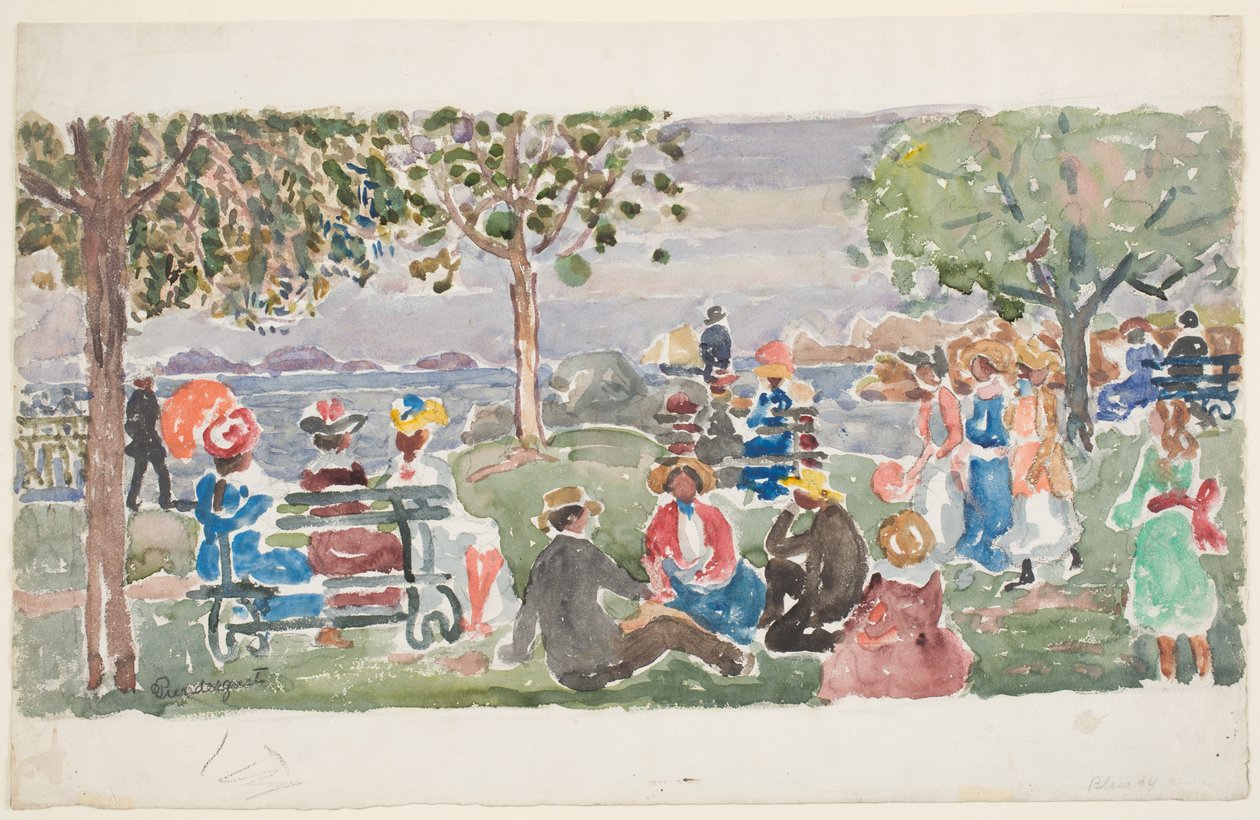 Gloucester Park (wc på papper) av Maurice Brazil Prendergast