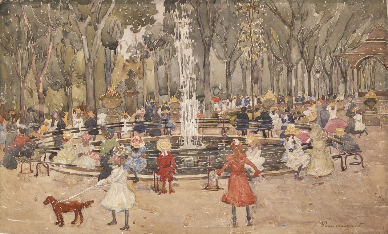 I Central Park, New York, ca 1900-03 av Maurice Brazil Prendergast