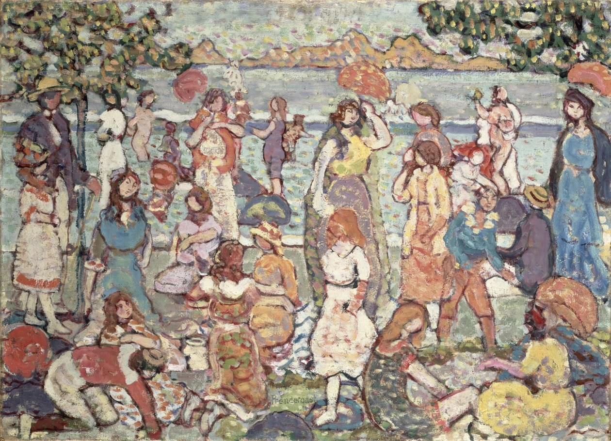 Landskap med figurer, 1921 av Maurice Brazil Prendergast