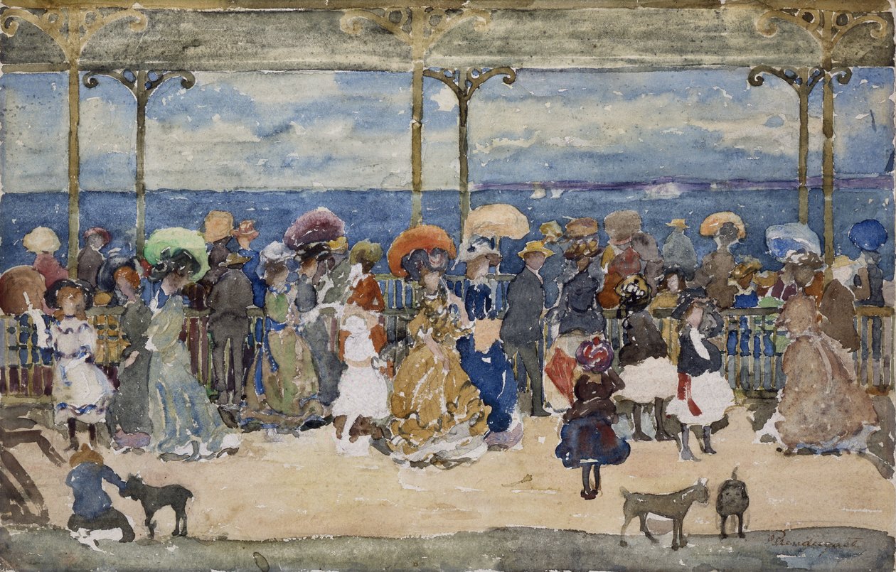 På piren, Nantasket, c.1900-05 av Maurice Brazil Prendergast