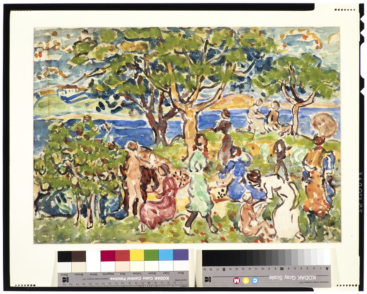The Picnic, ca 1912-15 (wc och pastell över grafit) av Maurice Brazil Prendergast
